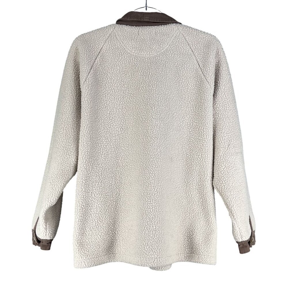 Madewell Womens L Corduroy Trimmed (Re)sourced Sherpa Terry Chore Coat Cozy - Picture 4 of 16